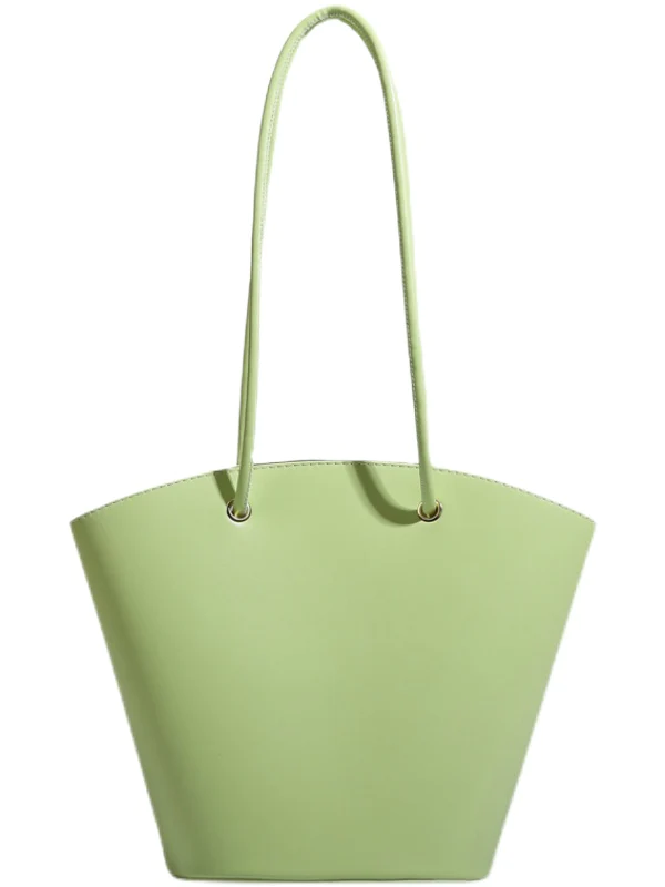 Bucket-shaped faux leather handbag 0837
