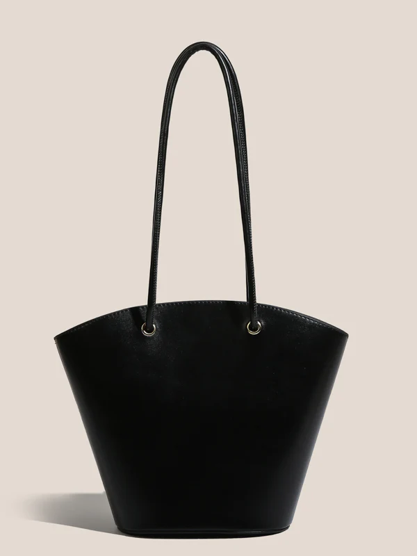 Bucket-shaped faux leather handbag 0837