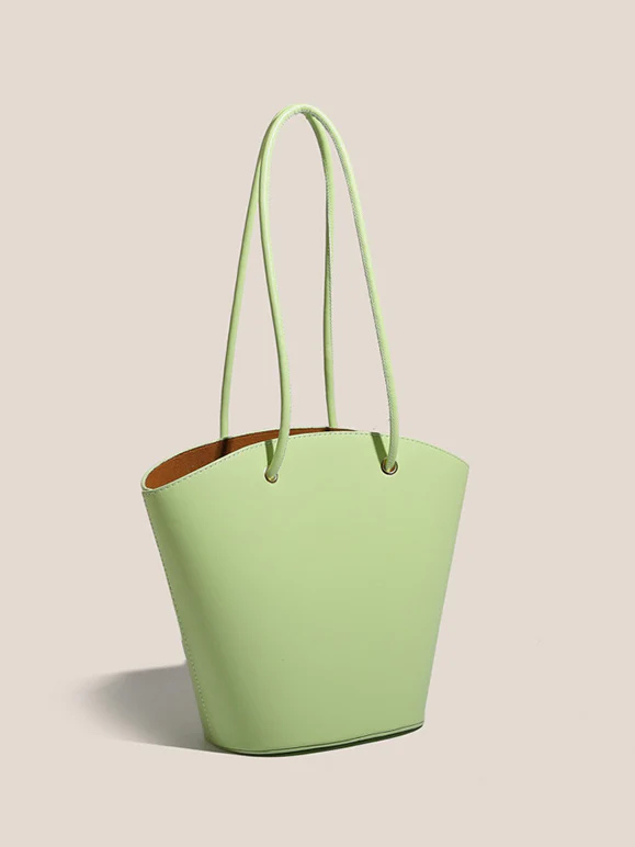 Bucket-shaped faux leather handbag 0837