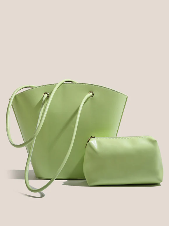 Bucket-shaped faux leather handbag 0837